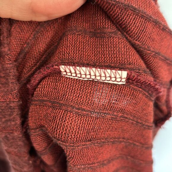 LUSH | Soft Ribbed Women’s Knit Cowl Neck Burgundy Red Sweater Dress - Picture 7 of 14